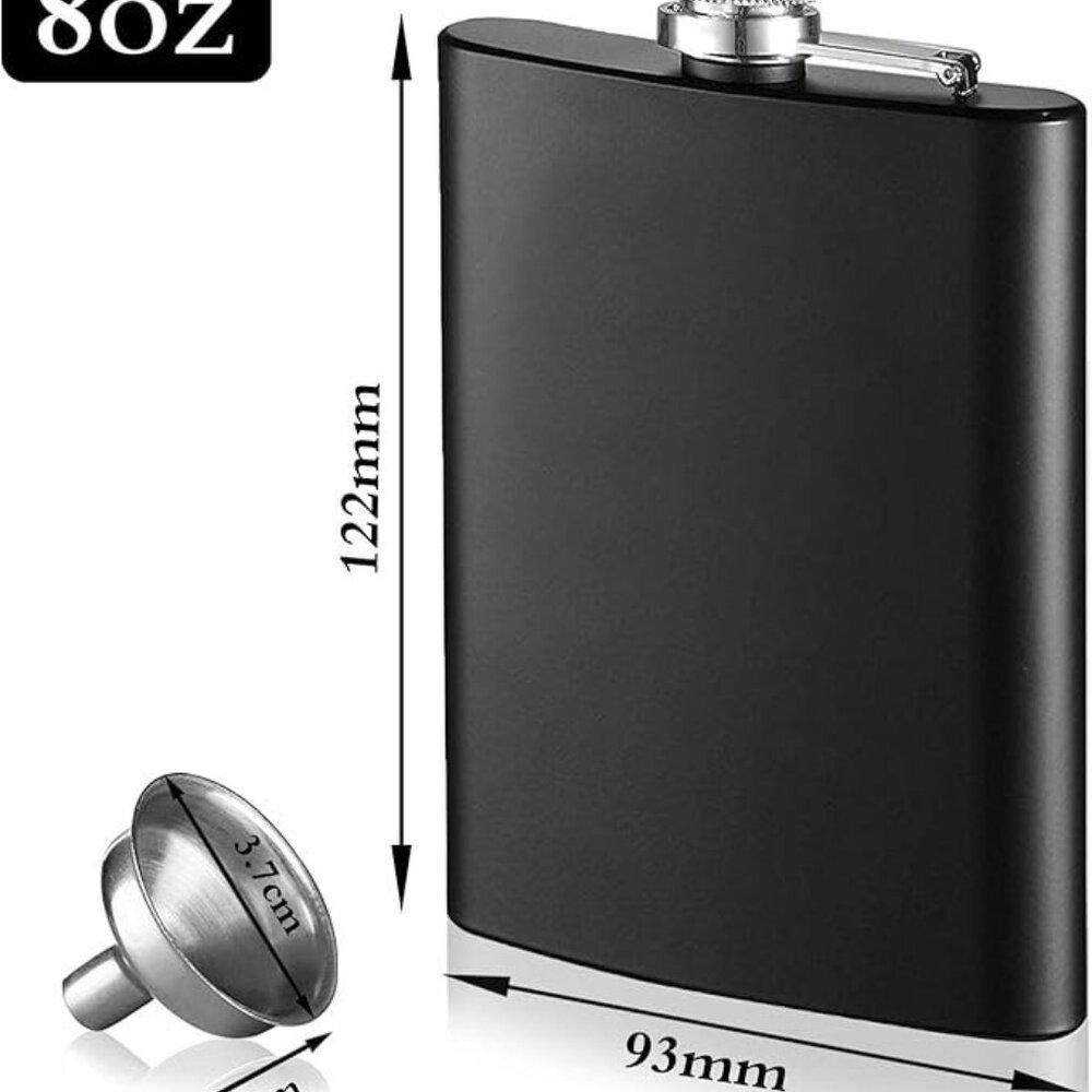 2-pack black stainless steel drink flasks - Picture 2 of 3